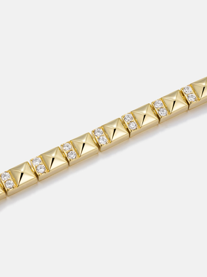S925 Polished Pyramid Moissanite Tennis Bracelet