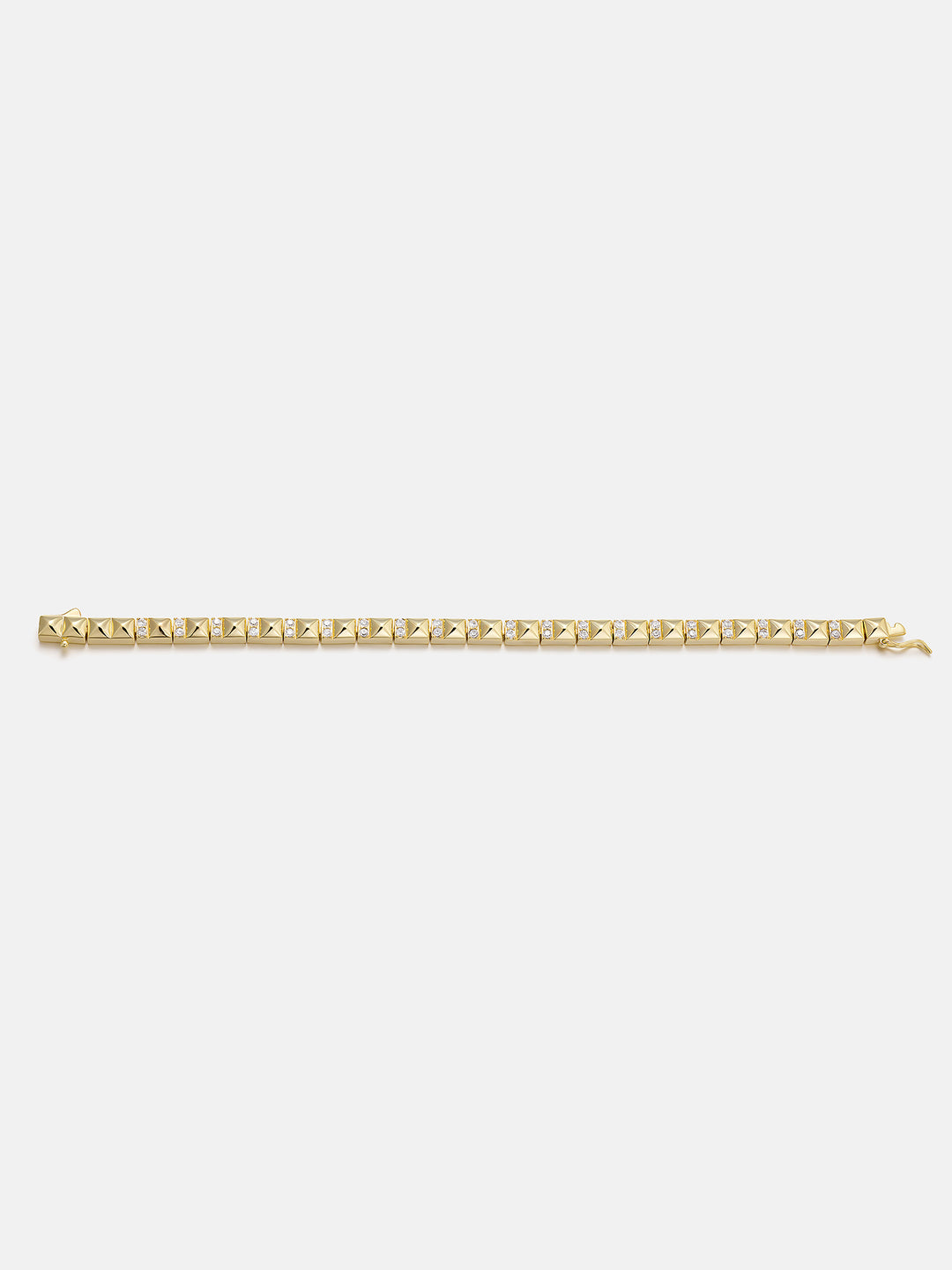S925 Polished Pyramid Moissanite Tennis Bracelet