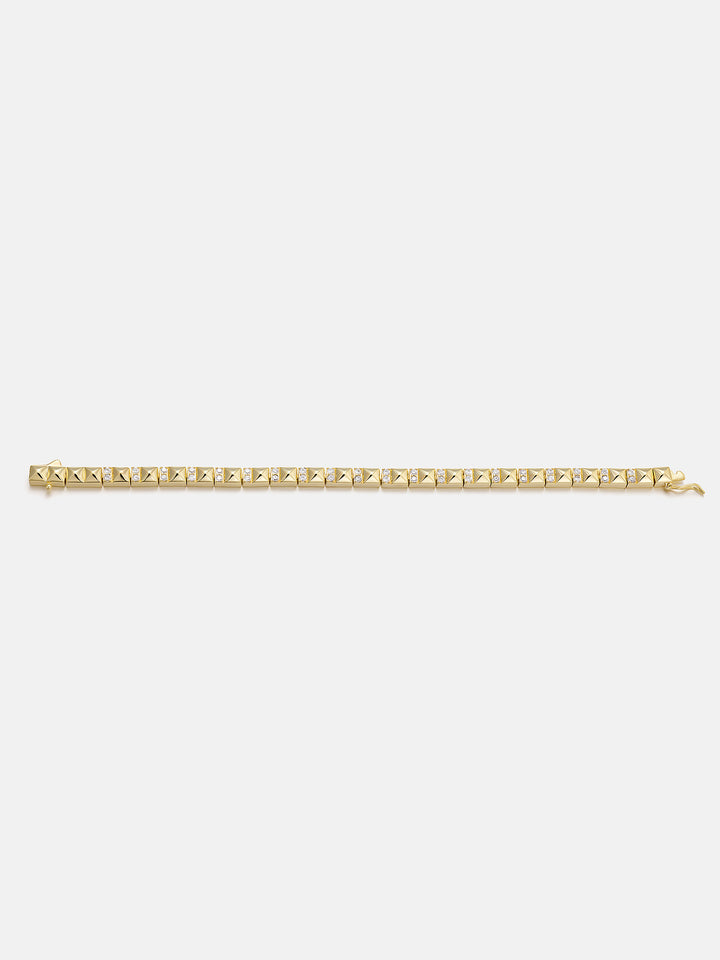 S925 Polished Pyramid Moissanite Tennis Bracelet