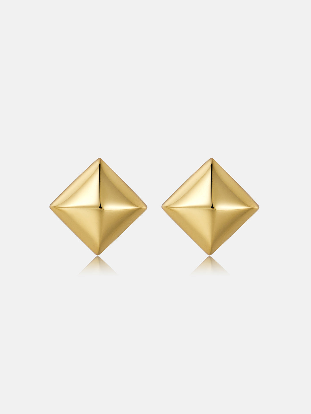 S925 Polished Pyramid Stud Earrings
