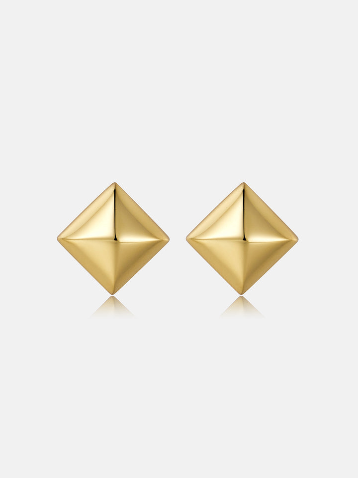 S925 Polished Pyramid Stud Earrings