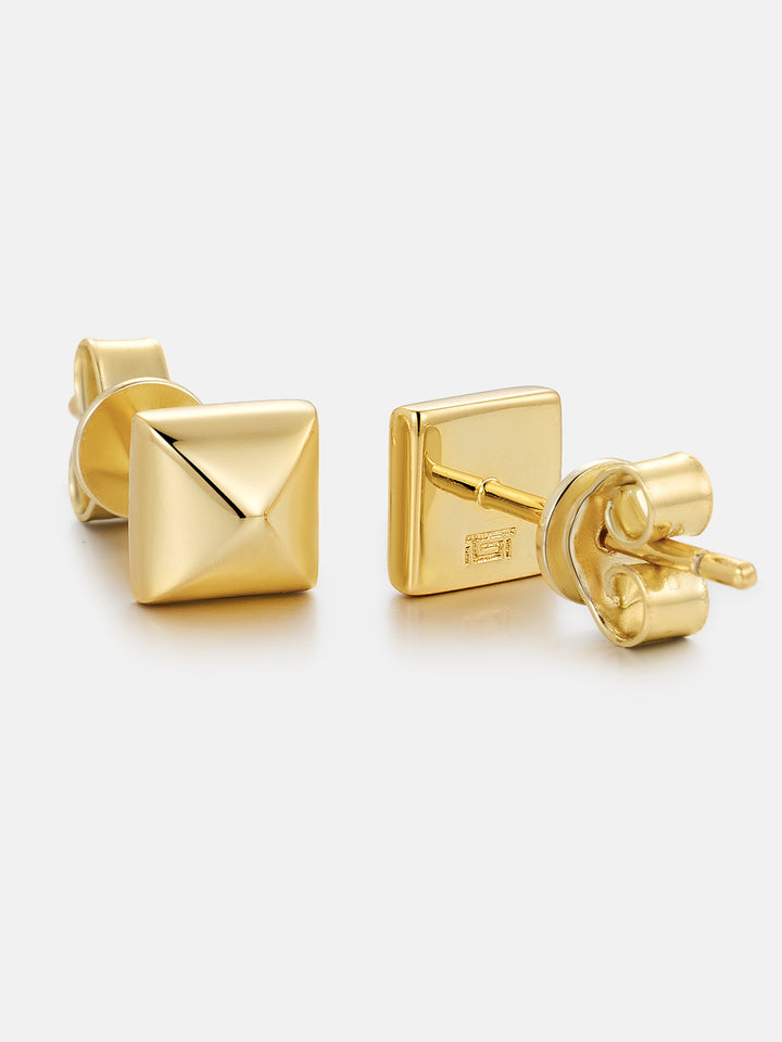 S925 Polished Pyramid Stud Earrings