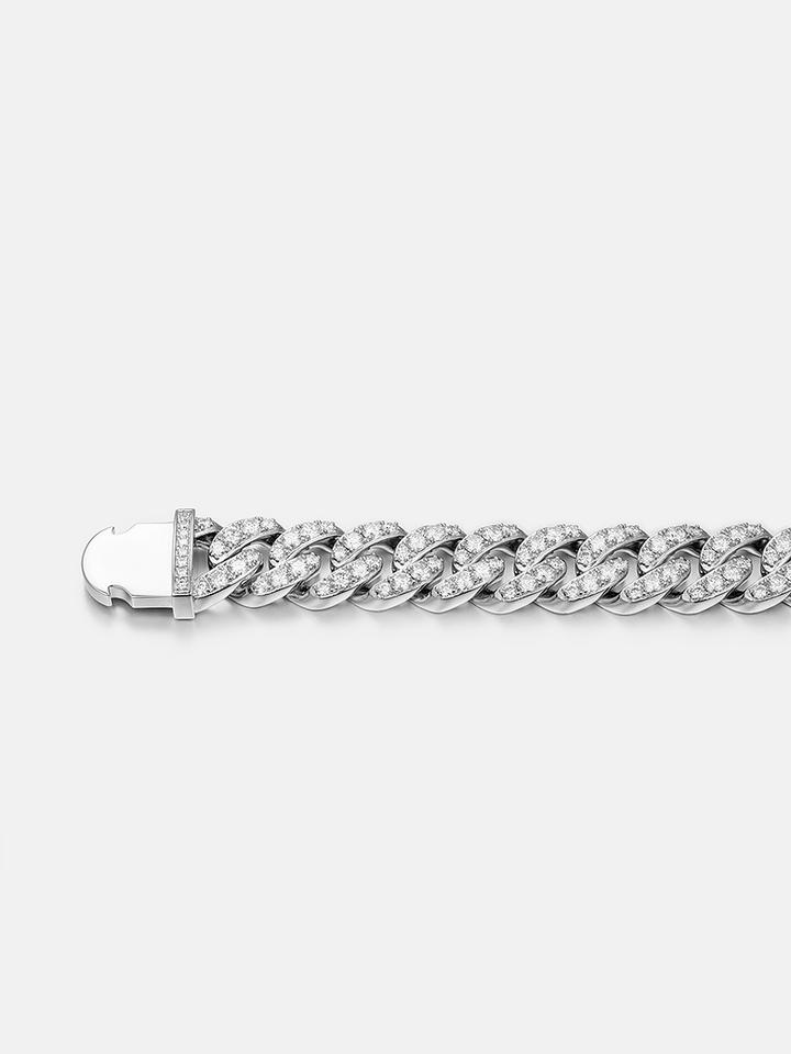 Made To Order 16MM S925 Single Row Moissanite Cuban Bracelet