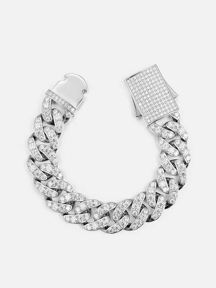 Made To Order 16MM S925 Single Row Moissanite Cuban Bracelet