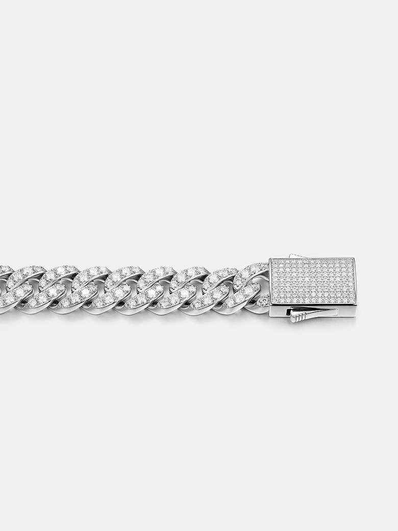 Made To Order 16MM S925 Single Row Moissanite Cuban Bracelet