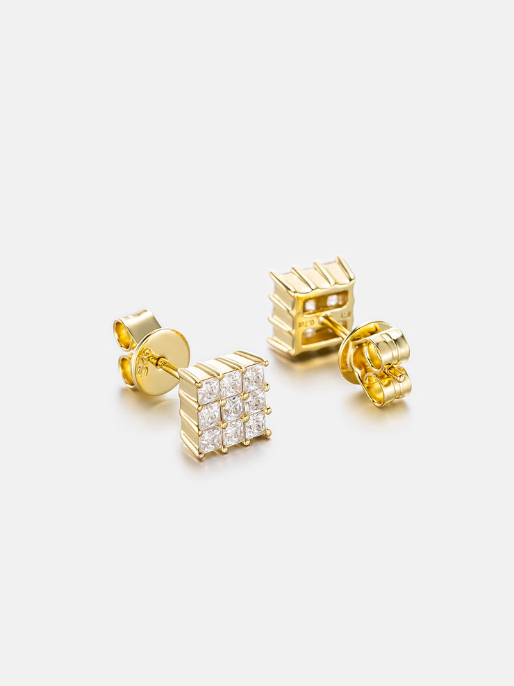 Moissanite Princess Cut Stud Earrings