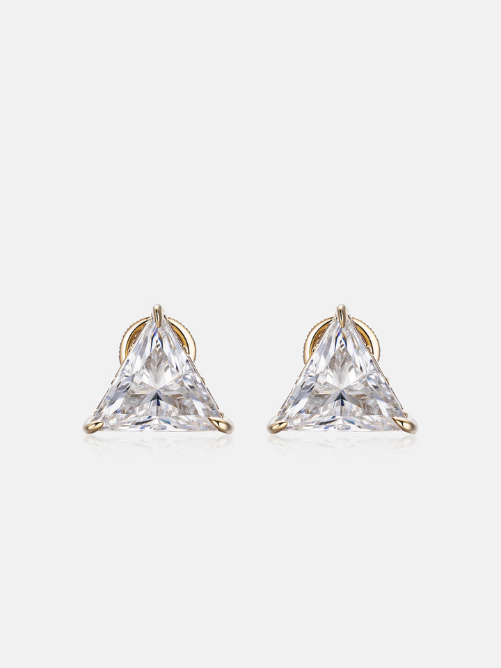 S925 Triangle & Baguette Cut Moissanite Stud Earrings