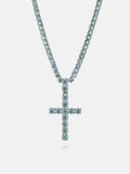 13CT Blue Moissanite Cross Pendant