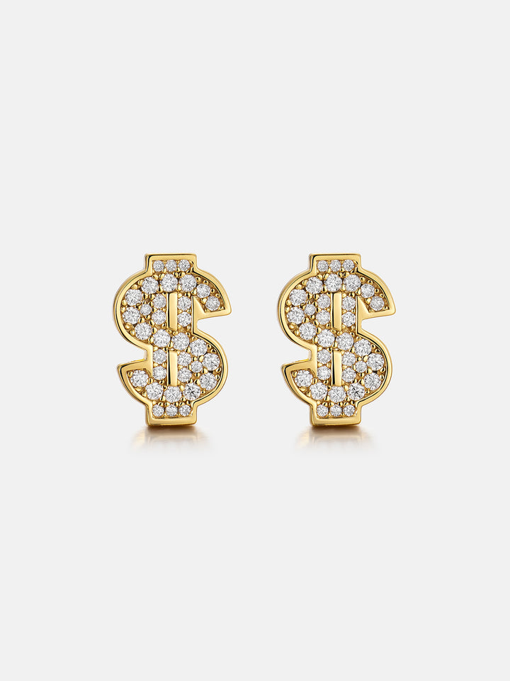 S925 Dollar Sign Stud Earrings