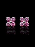 S925 Floral Pink Moissanite Earrings
