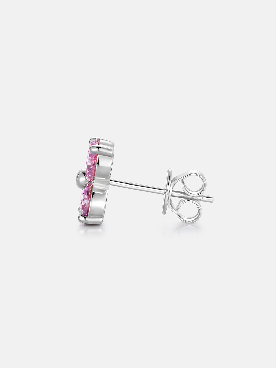 S925 Floral Pink Moissanite Earrings