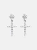 S925 Moissanite Flower Cluster Stud Cross Earrings