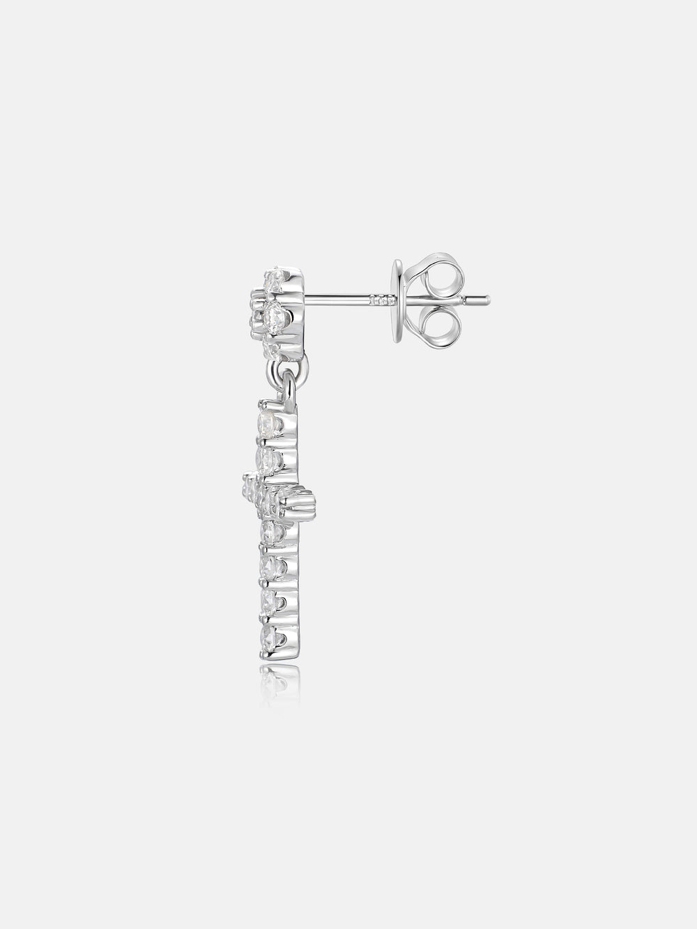 S925 Moissanite Flower Cluster Stud Cross Earrings