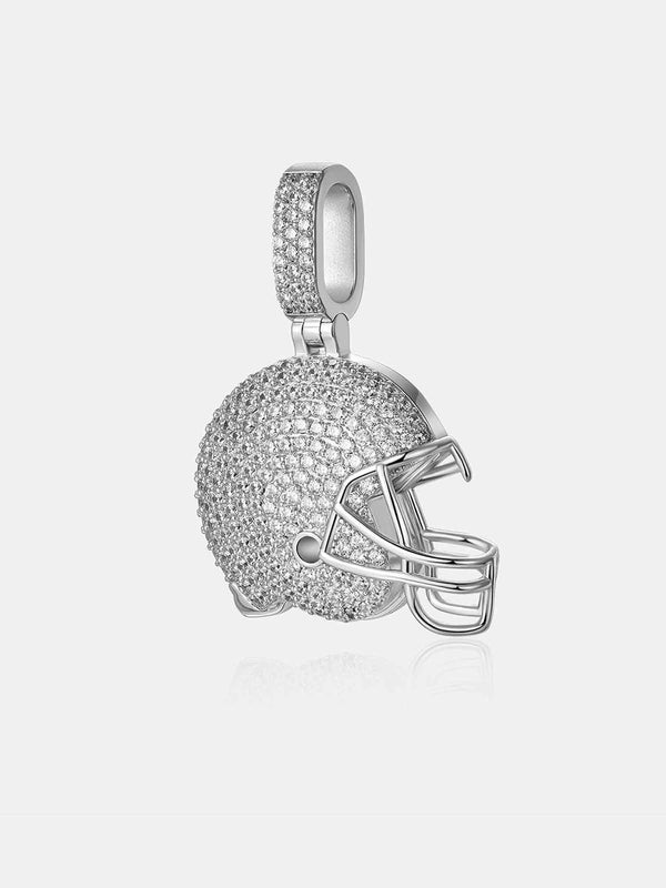 S925 Moissanite Football Helmet Pendant