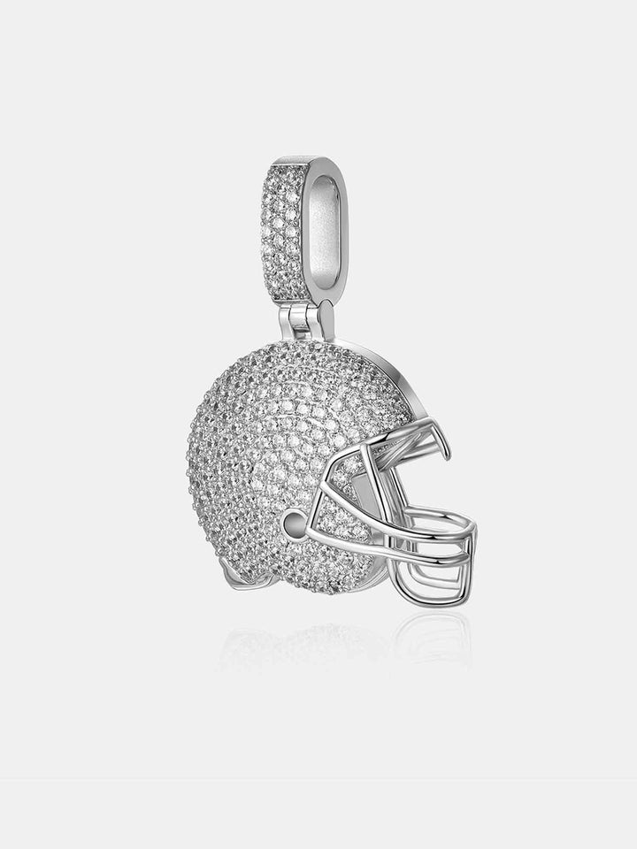 S925 Moissanite Football Helmet Pendant