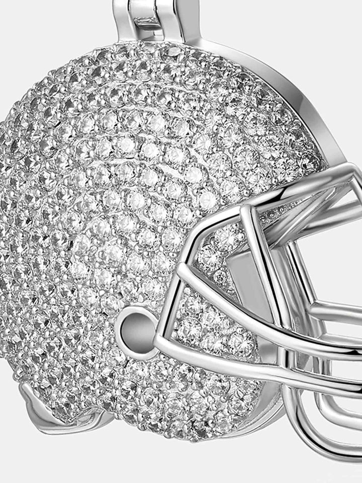 S925 Moissanite Football Helmet Pendant