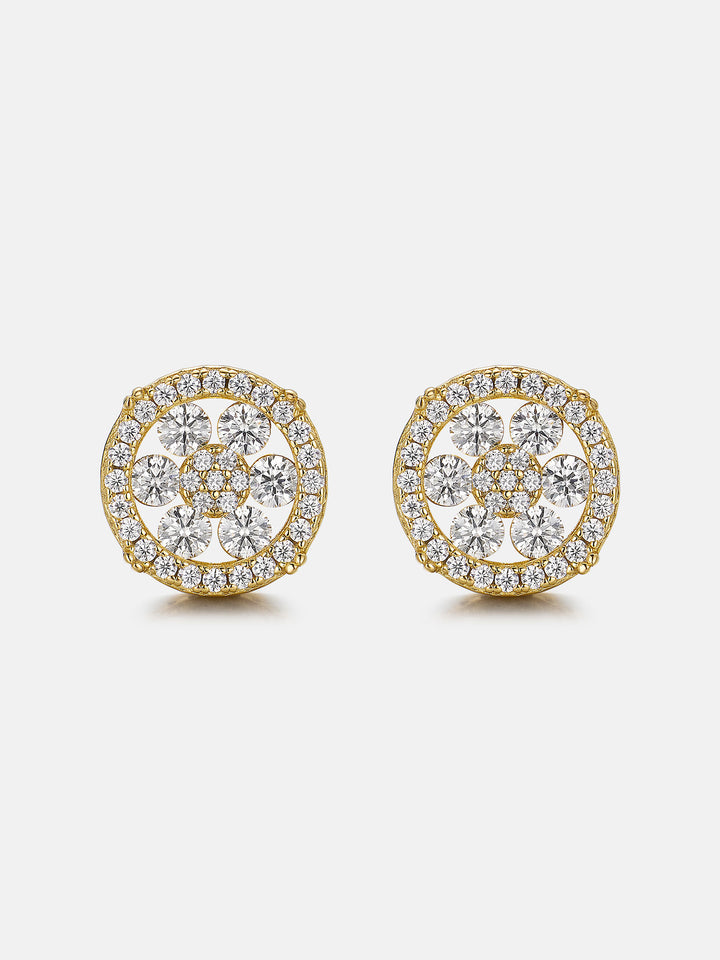S925 Moissanite Iced Cluster Earrings