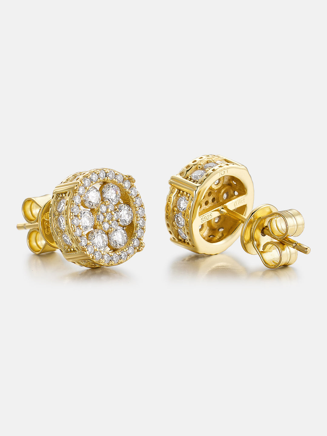 S925 Moissanite Iced Cluster Earrings