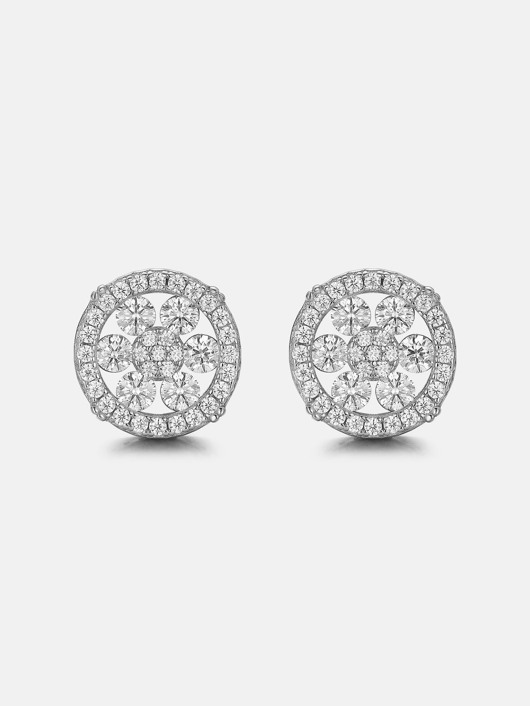 S925 Moissanite Iced Cluster Earrings