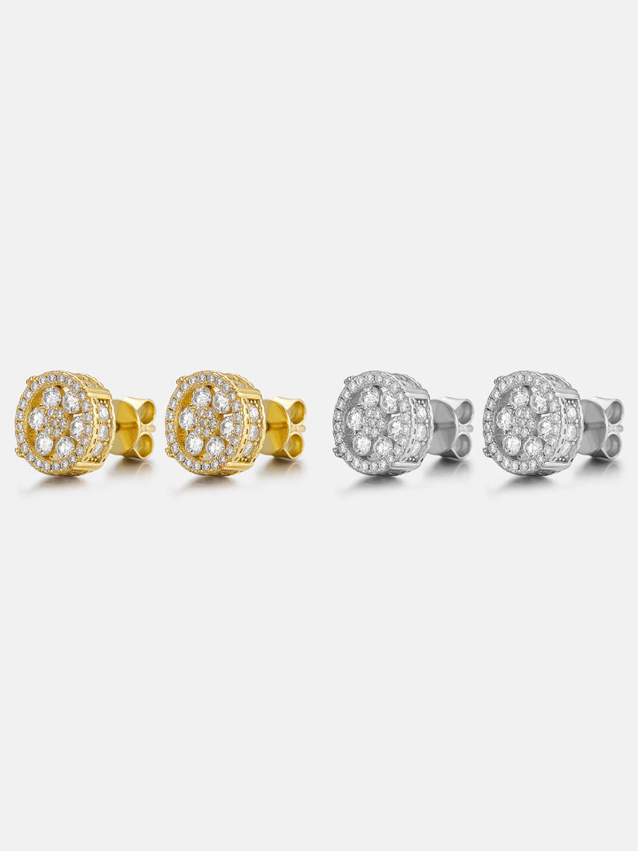S925 Moissanite Iced Cluster Earrings