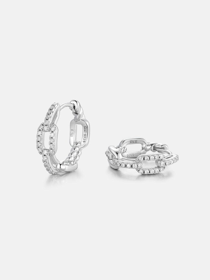 S925 Moissanite Mariner Link Earrings