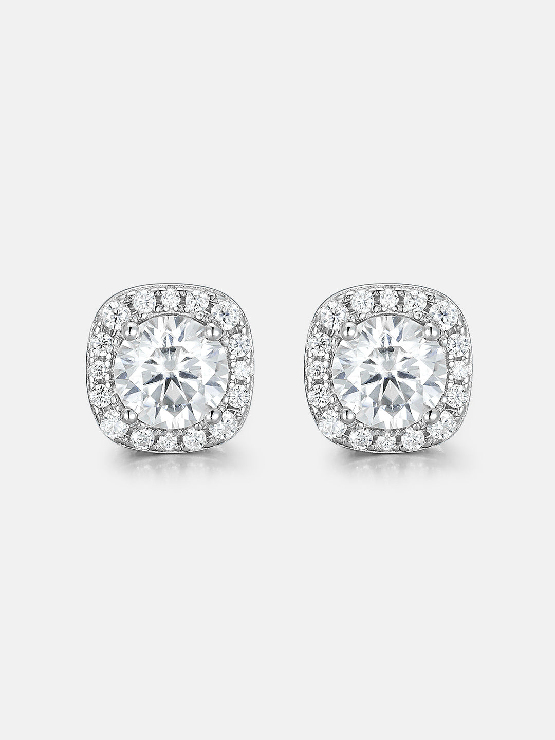 S925 Moissanite Micro Square Stud Earrings