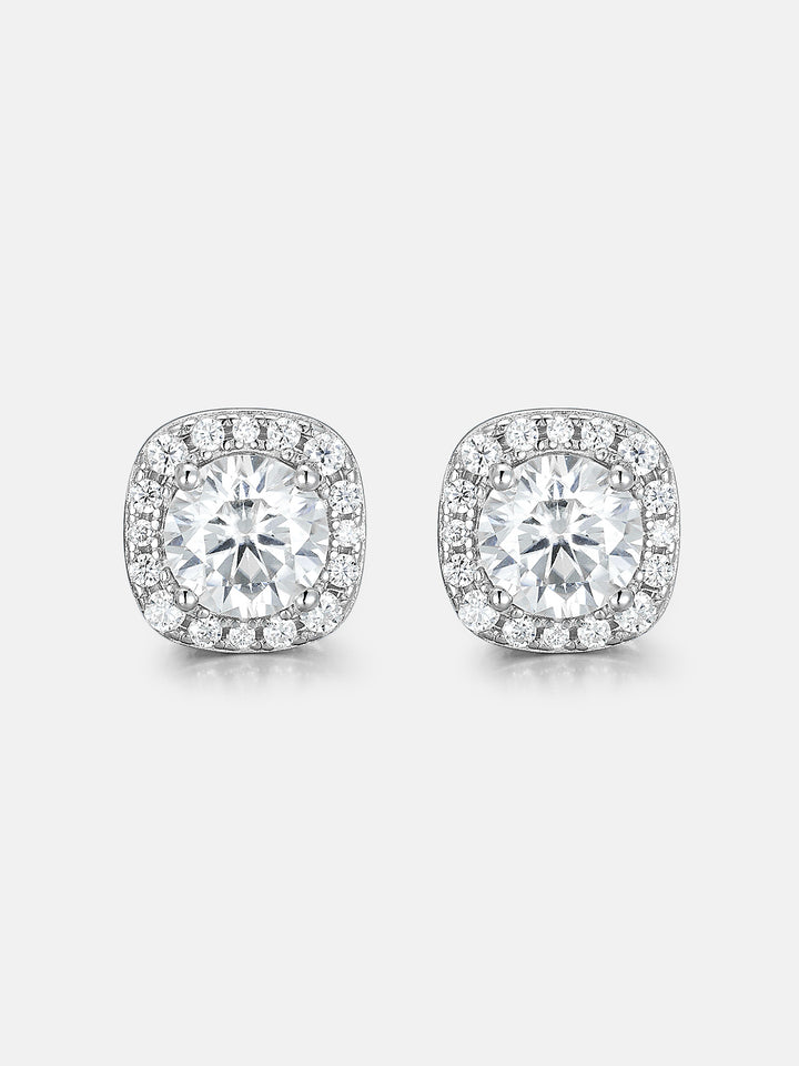 S925 Moissanite Micro Square Stud Earrings