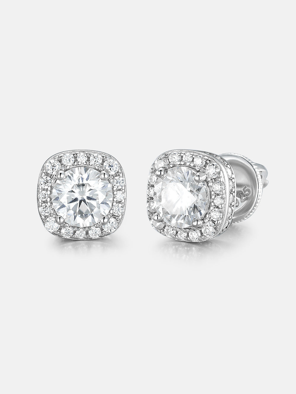 S925 Moissanite Micro Square Stud Earrings