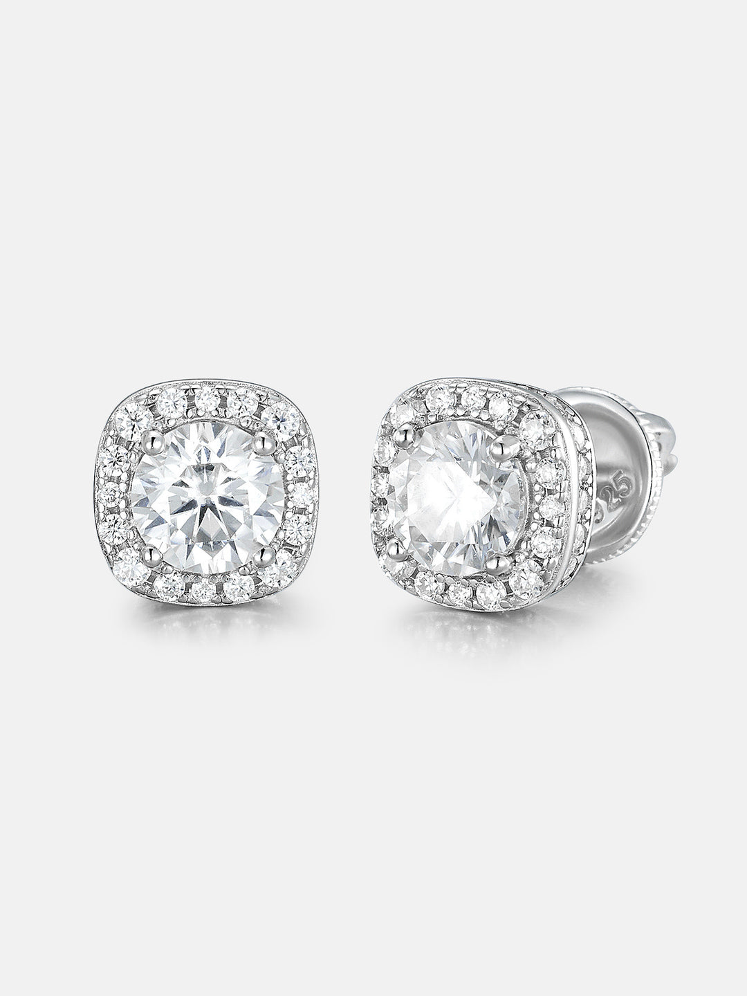 S925 Moissanite Micro Square Stud Earrings