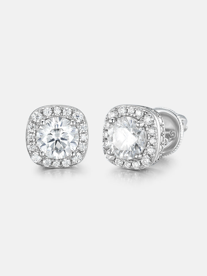 S925 Moissanite Micro Square Stud Earrings