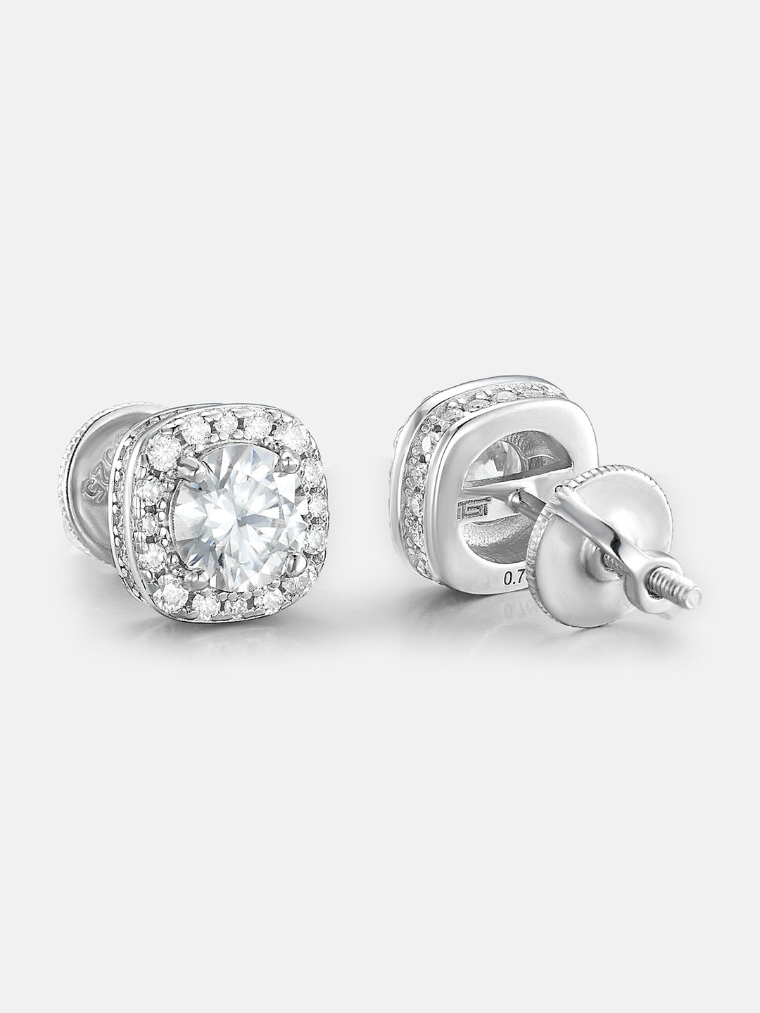 S925 Moissanite Micro Square Stud Earrings
