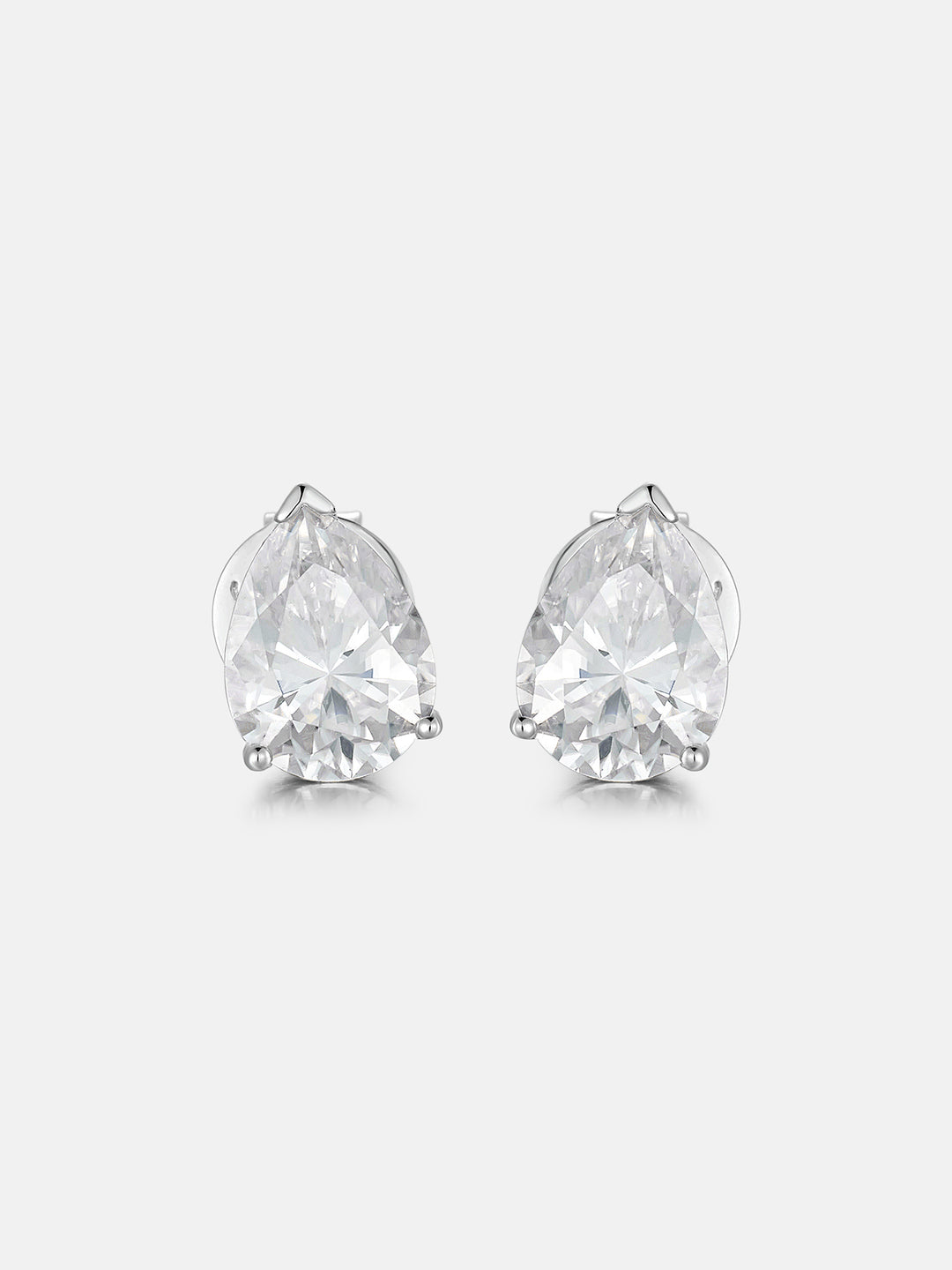 S925 Moissanite Pear Cut Stud Earrings - 2.4 Carat Total