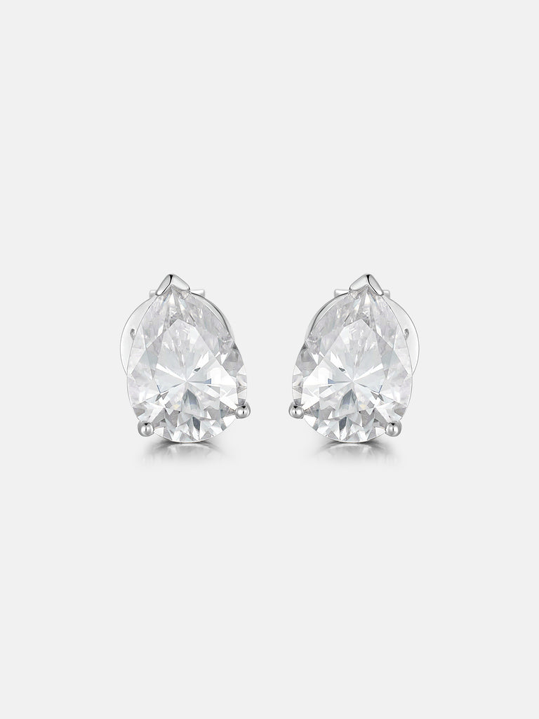 S925 Moissanite Pear Cut Stud Earrings - 2.4 Carat Total