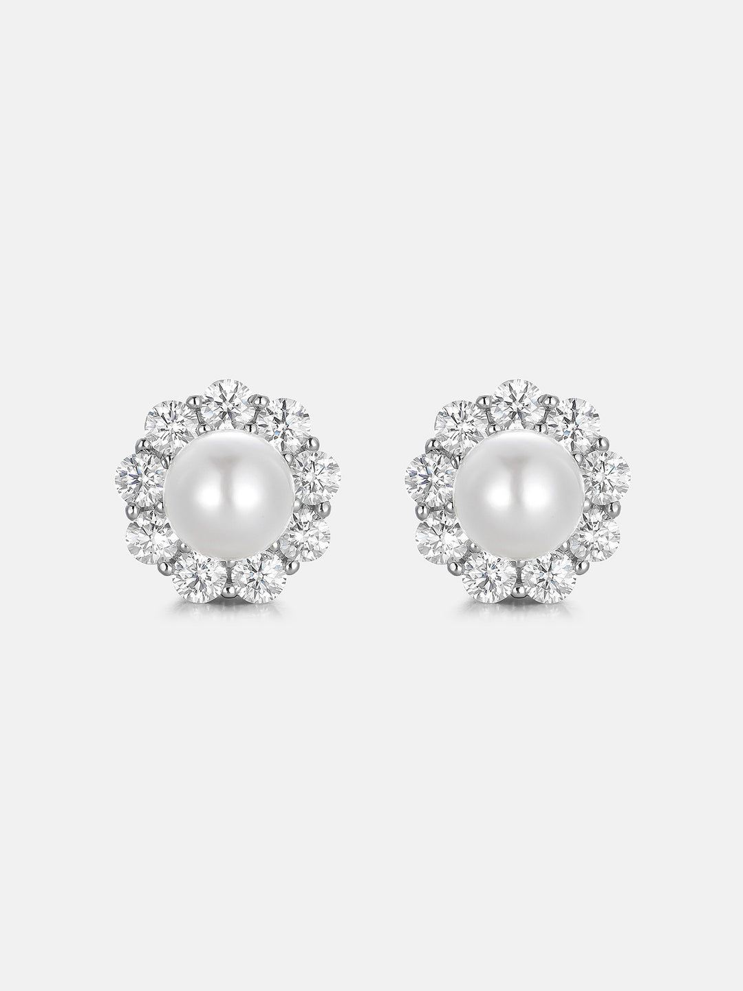 S925 Moissanite Pearl Stud Earrings