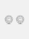 S925 Moissanite Pearl Stud Earrings