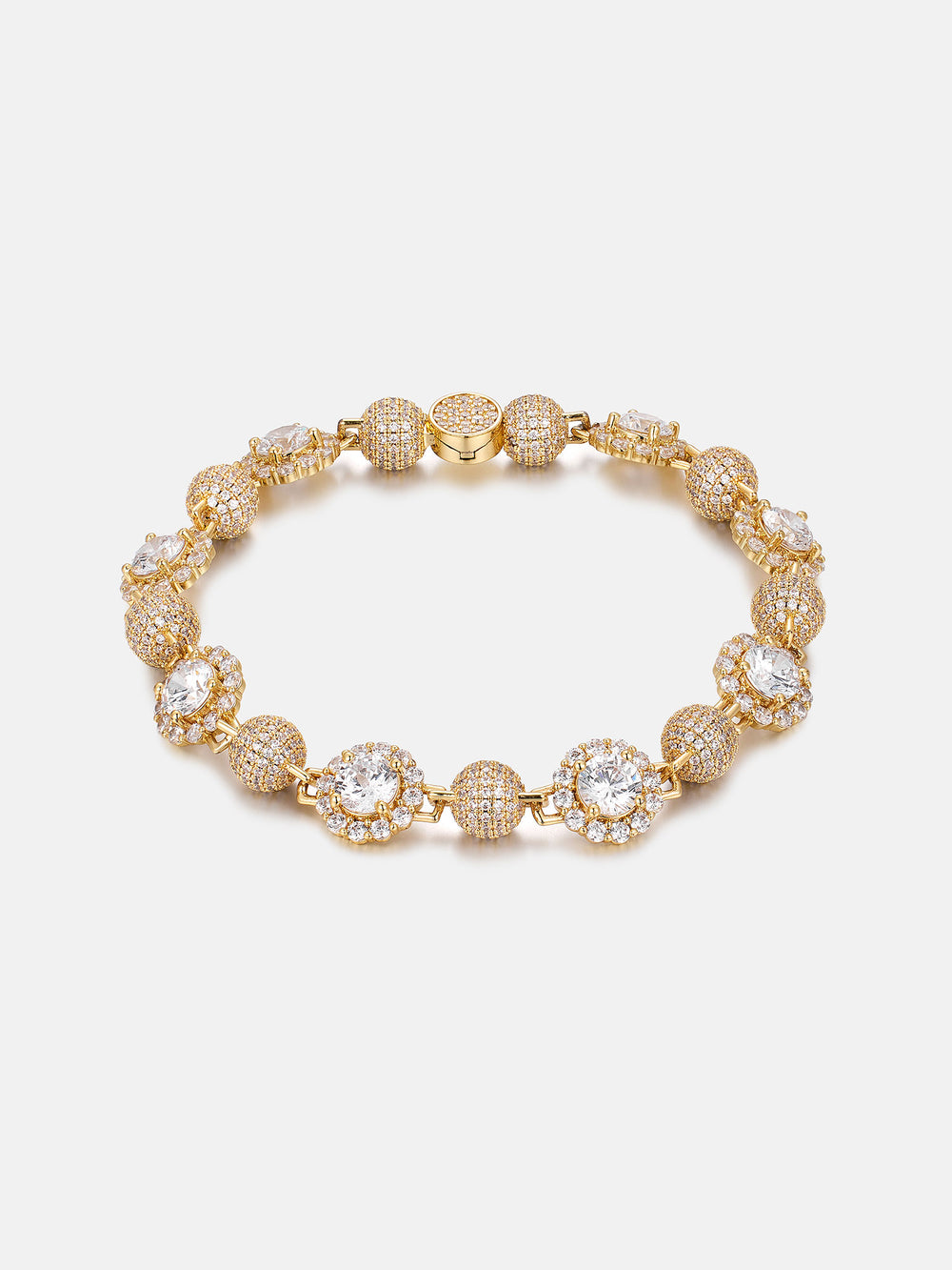 S925 Moissanite Round Ball Flower Bracelet