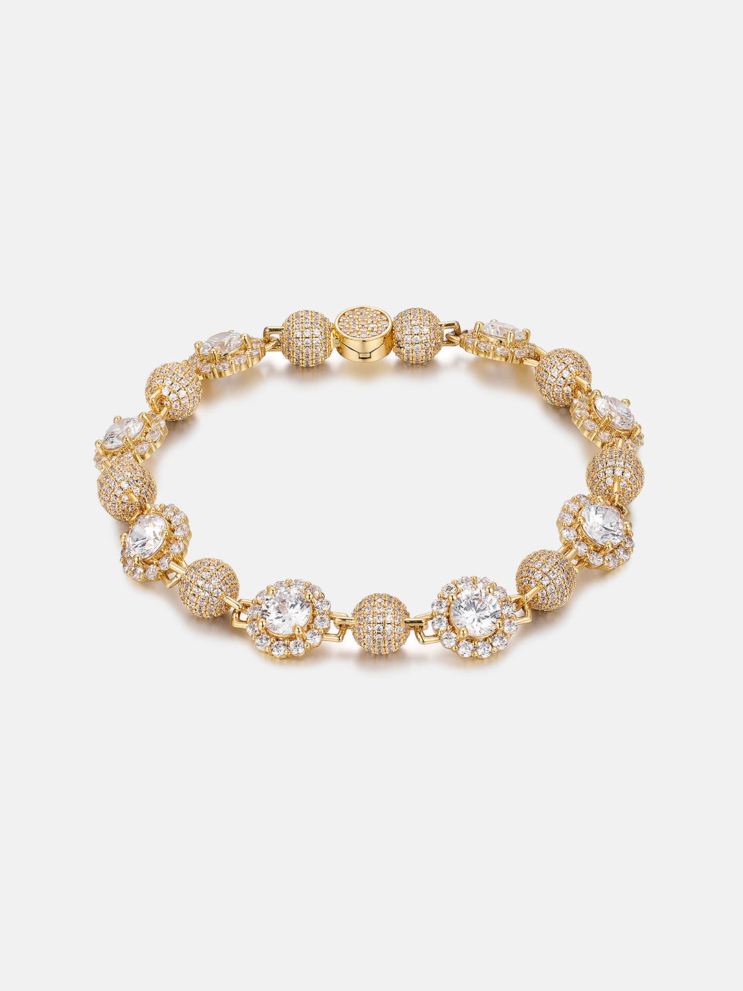 S925 Moissanite Round Ball Flower Bracelet