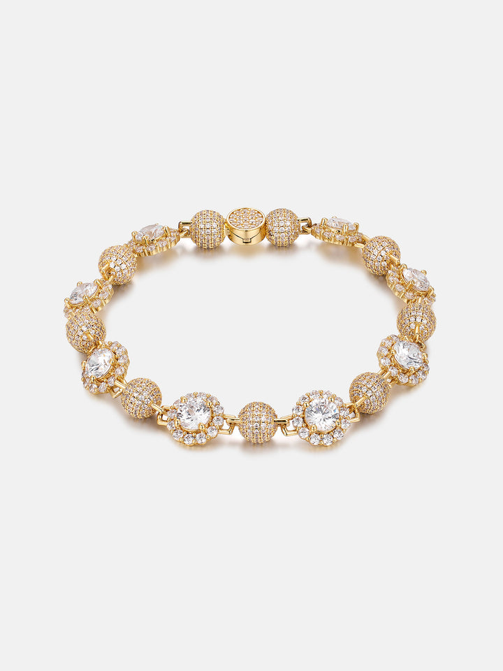 S925 Moissanite Round Ball Flower Bracelet