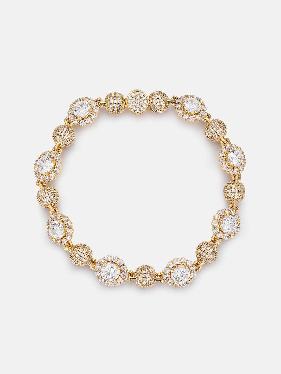 S925 Moissanite Round Ball Flower Bracelet