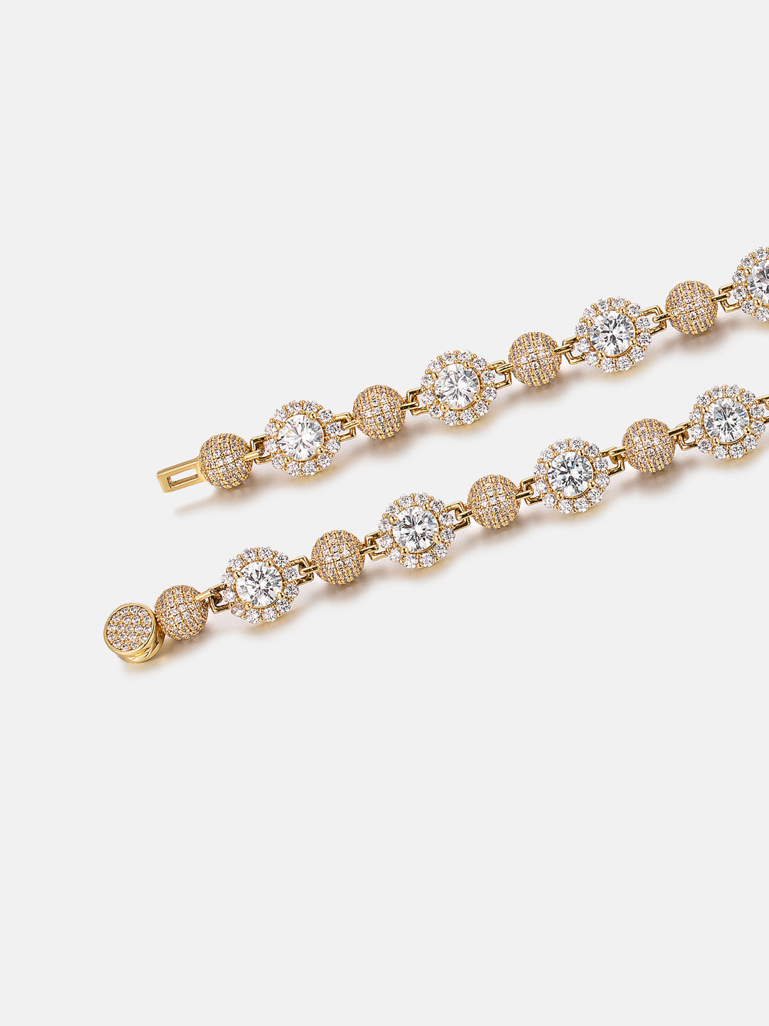 S925 Moissanite Round Ball Flower Bracelet