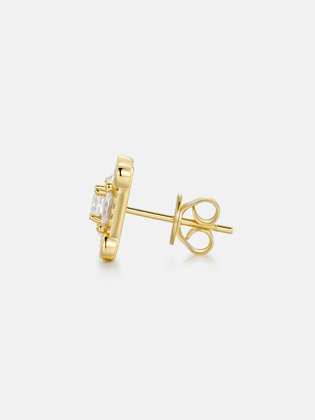 S925 Moissanite Solitaire Square Stud Earrings