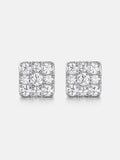 S925 Moissanite Square Cross Cluster Earrings