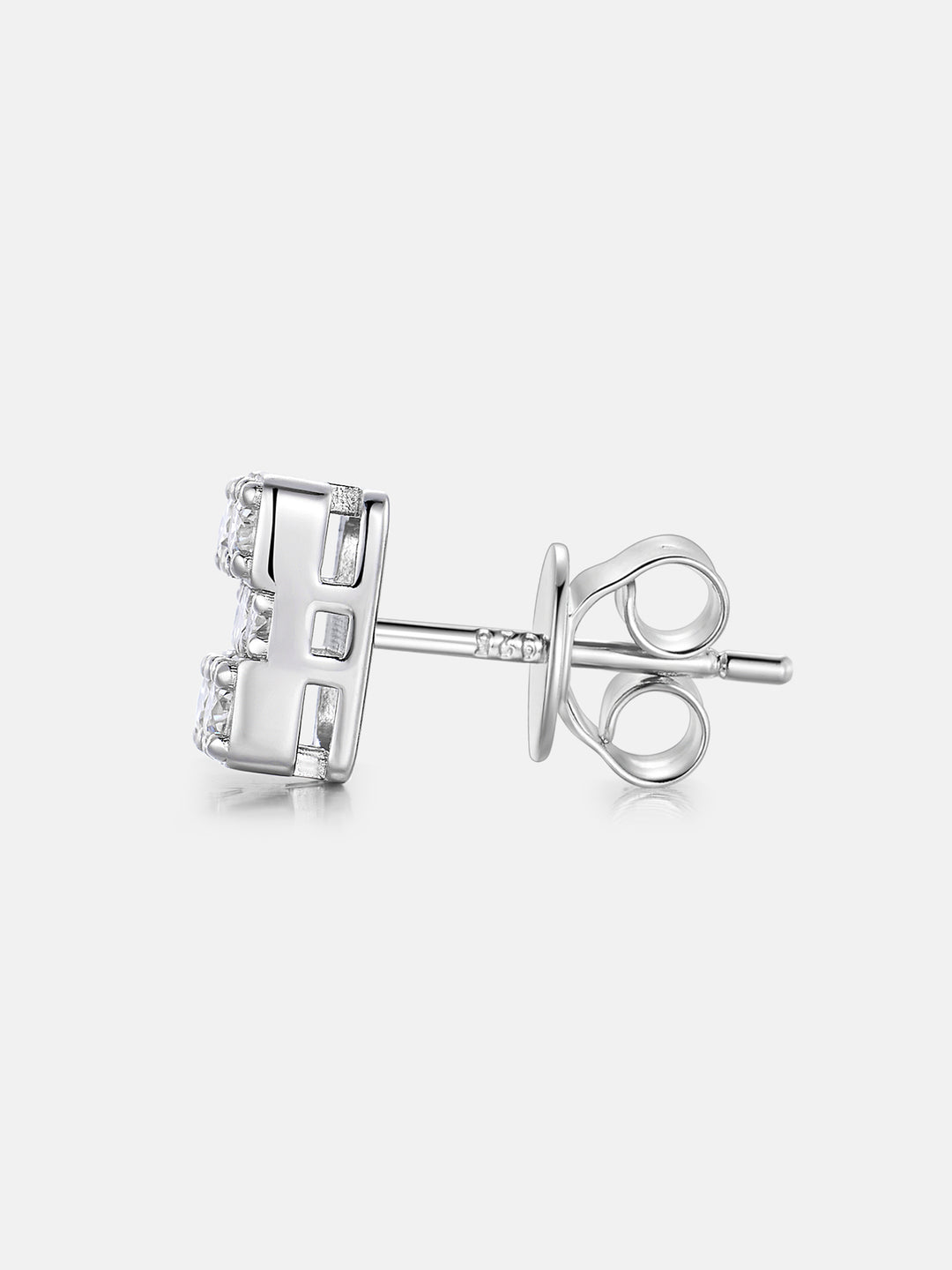S925 Moissanite Square Cross Cluster Earrings