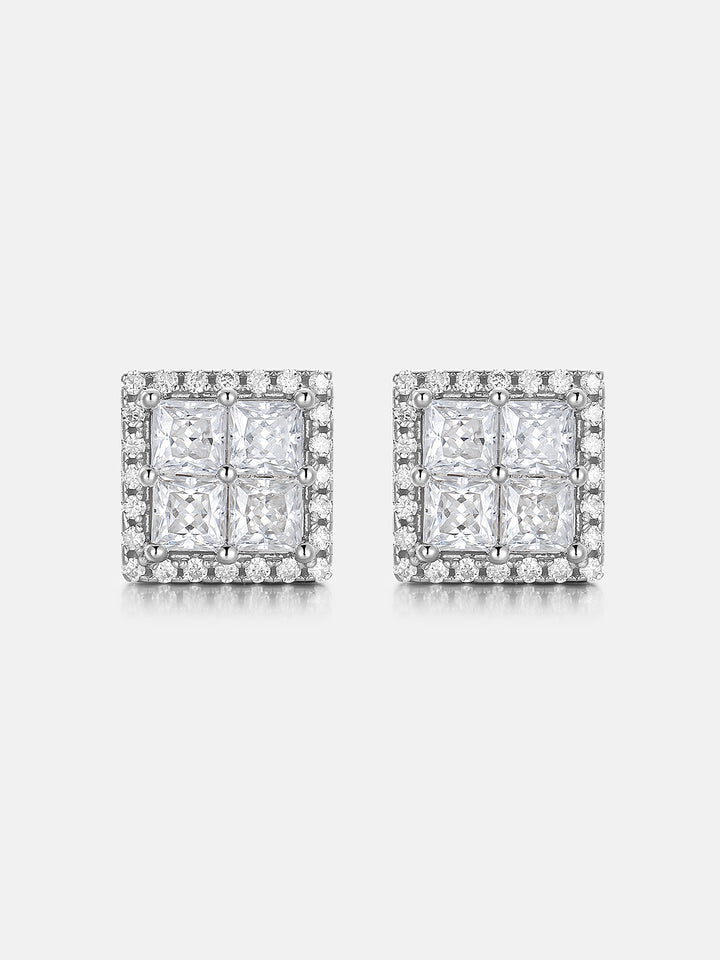 S925 Moissanite Square Earrings