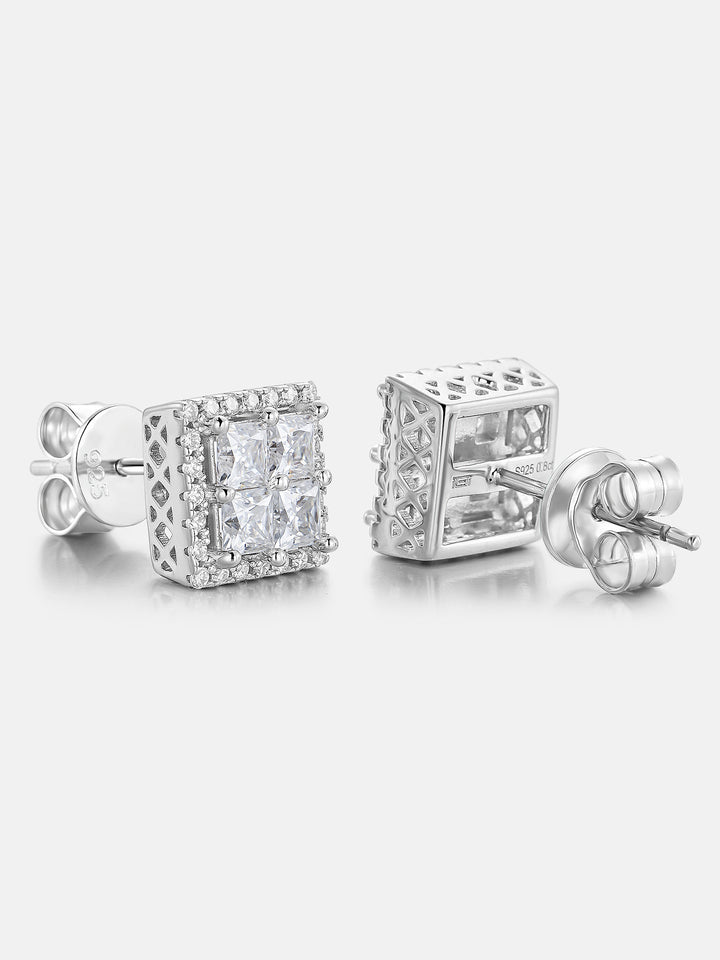 S925 Moissanite Square Earrings