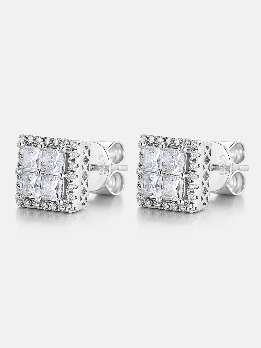 S925 Moissanite Square Earrings