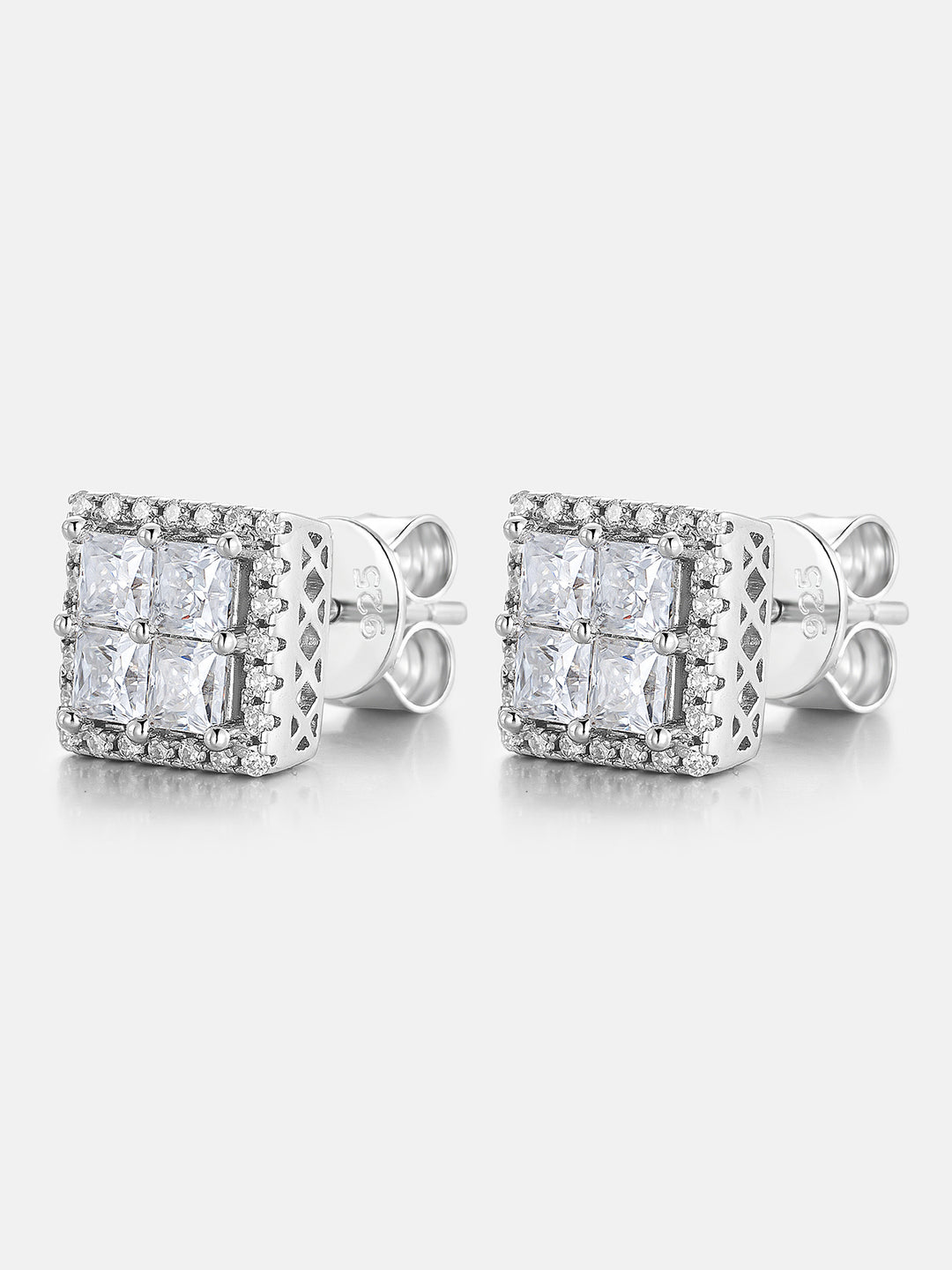 S925 Moissanite Square Earrings
