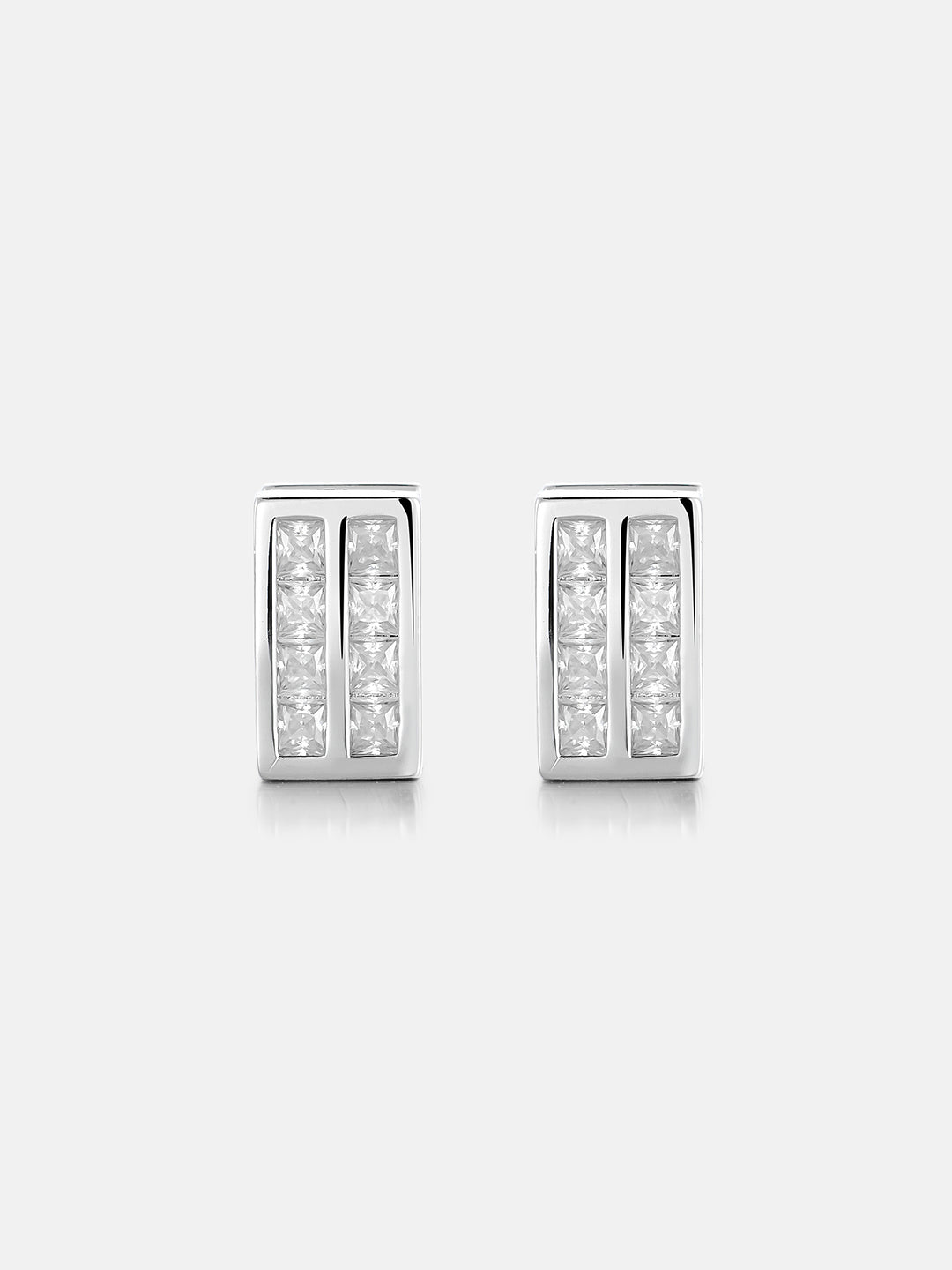 S925 Rectangular Princess Cut Earrings