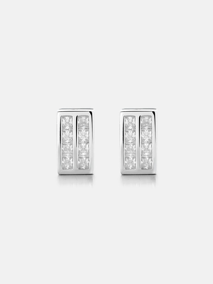 S925 Rectangular Princess Cut Earrings