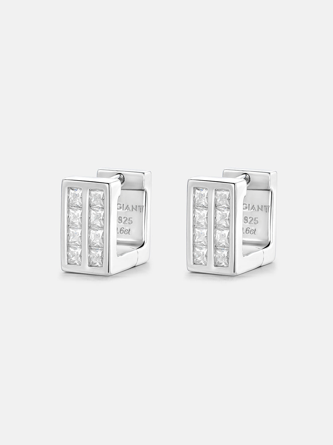 S925 Rectangular Princess Cut Earrings